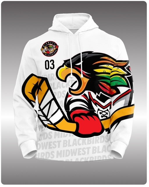 MIDWEST BLACKBIRDS GAME DAY HOODIE-WHITE